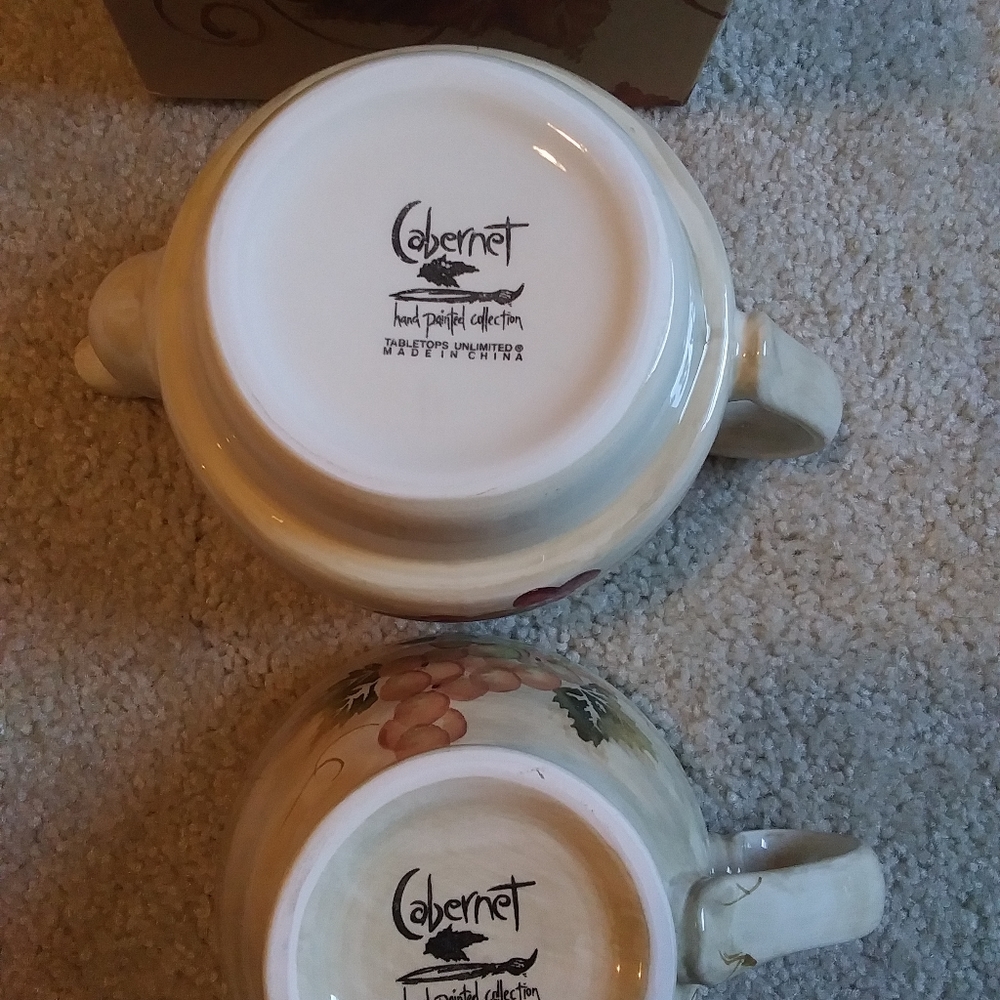 Cabernet ceramic Grape design Tea For One Set - Picture 5 of 5